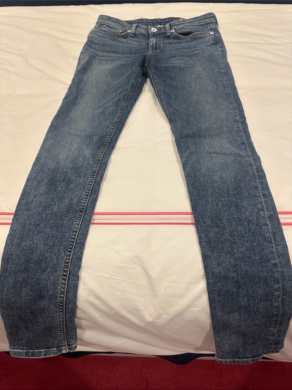 rag & bone Straight Leg Jeans in Medium Blue Wash